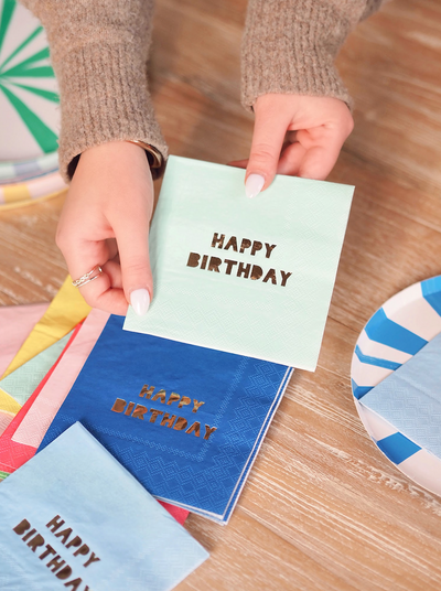 8 Colour Happy Birthday Napkins - The Cross Decor & Design