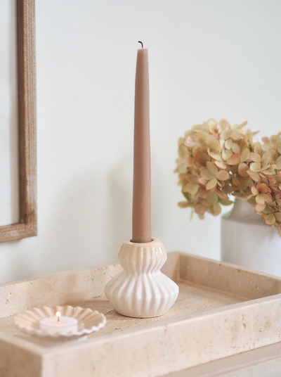 Cream Poppy Taper Holder - The Cross Decor & Design