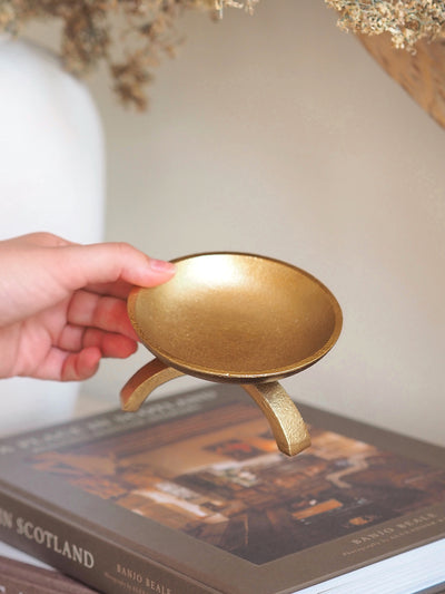 Brass Tripod Pillar Candle Holder
