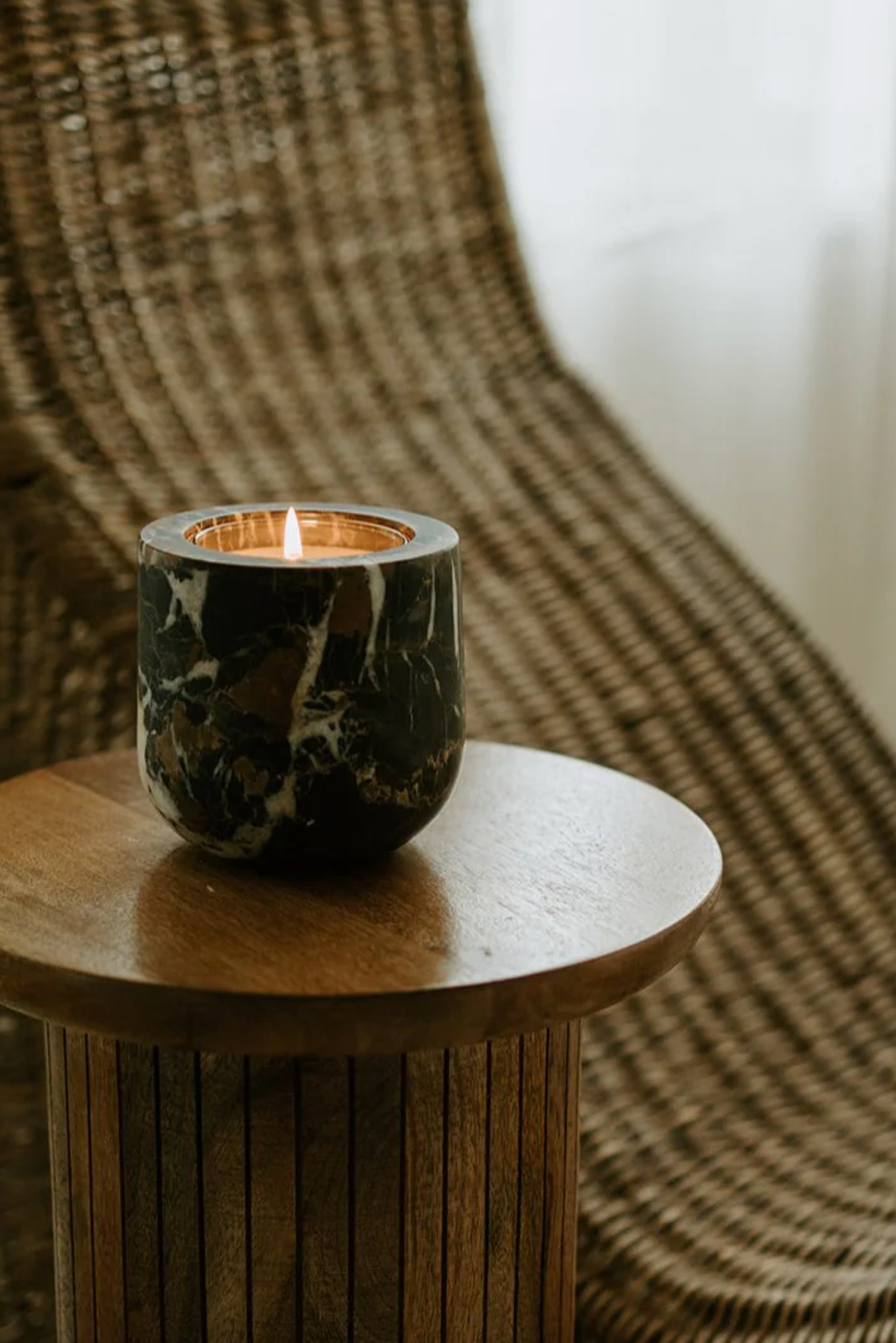 Portoro Marble Refillable Vessel - The Cross Decor & Design
