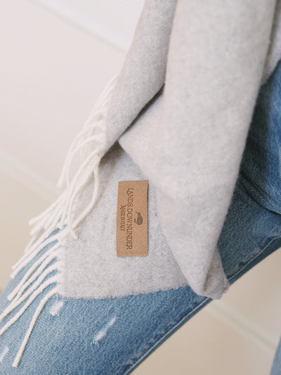 Elio Light Grey Border Throw - The Cross Decor & Design