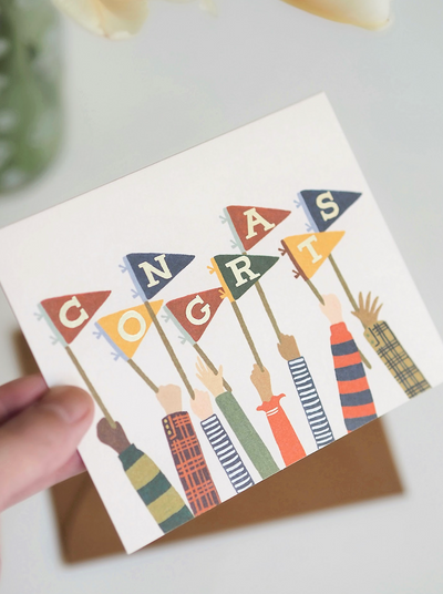 Congrats Pennants Card - The Cross Decor & Design