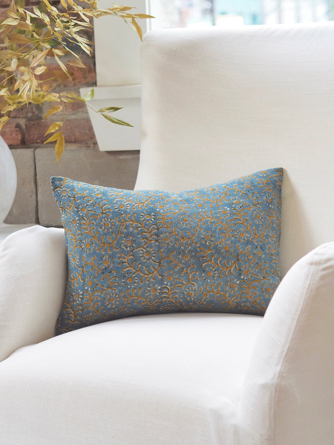Kochin Teal Mustard Pillow | 14x20