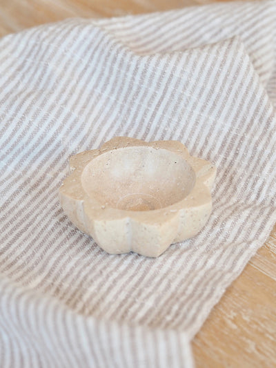 Travertine Lotus Pinch Bowl - The Cross Decor & Design