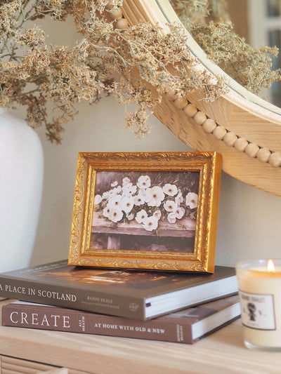 White Anemones Framed Canvas Print 5x7