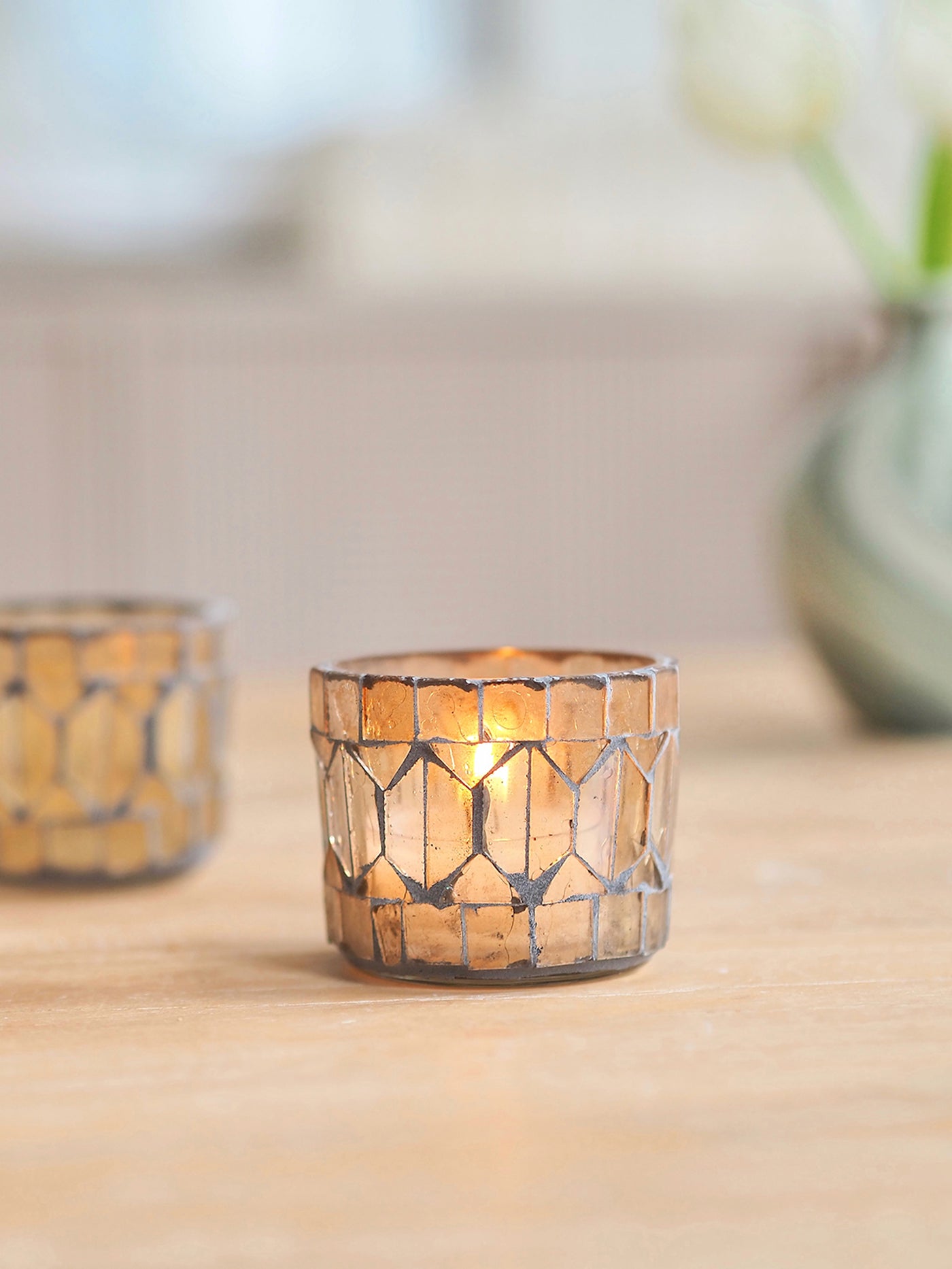 Glass Mosaic Tealight Holder