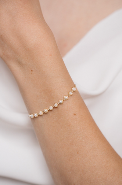 Zara Pearl Bracelet | 14K Gold - The Cross Decor & Design