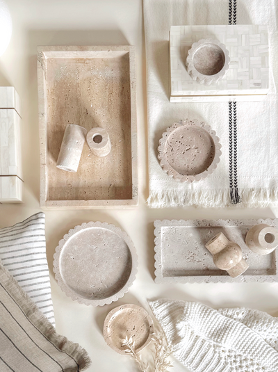Louise Travertine Tray - The Cross Decor & Design