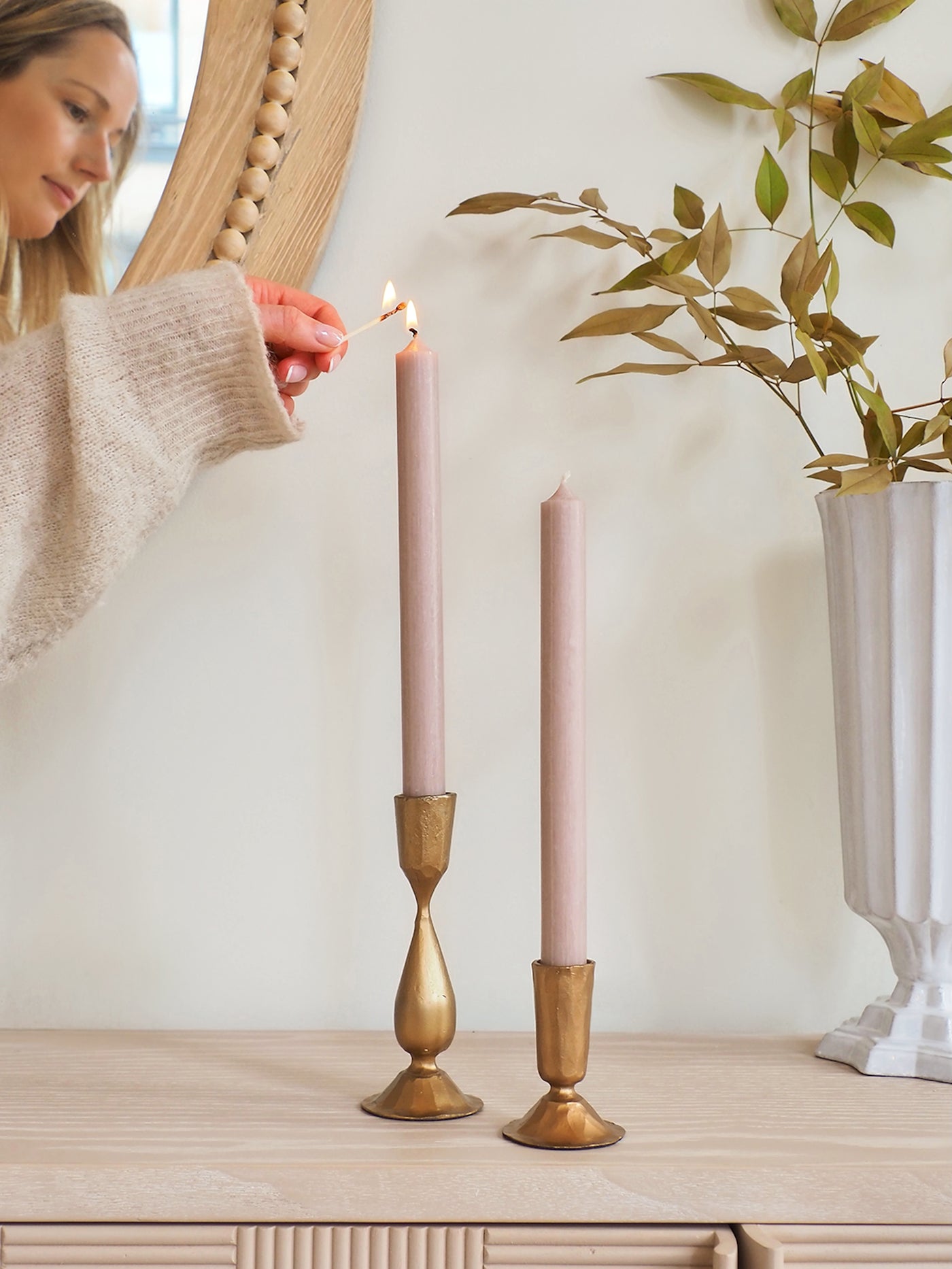 Twilight Sand Taper Candle 10"