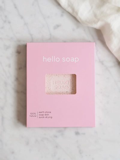 "Hello Soap" Pink Diatomite Soap Dish - The Cross Decor & Design