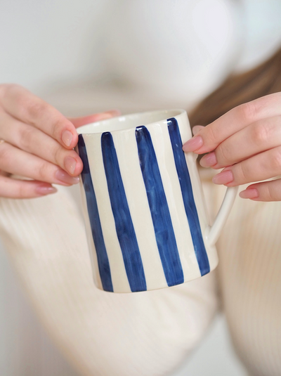 Nola Navy Stripe Mug - The Cross Decor & Design
