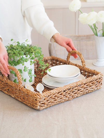 Water Hyacinth & Rattan Trays - The Cross Decor & Design