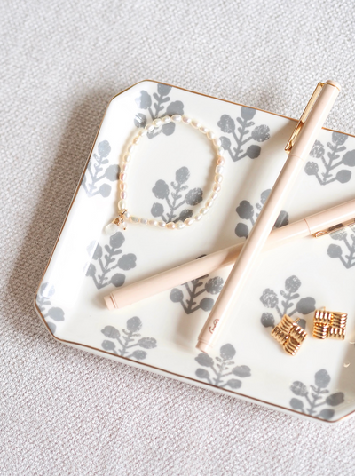 Slate Floral Trinket Tray - The Cross Decor & Design