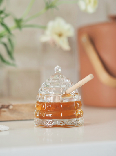 Glass Beehive Honey Pot w/ Dipper - The Cross Decor & Design