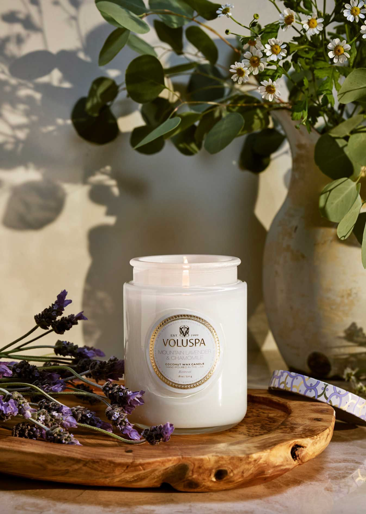 Mountain Lavender & Chamomile Glass Jar Candle | Large - The Cross Decor & Design
