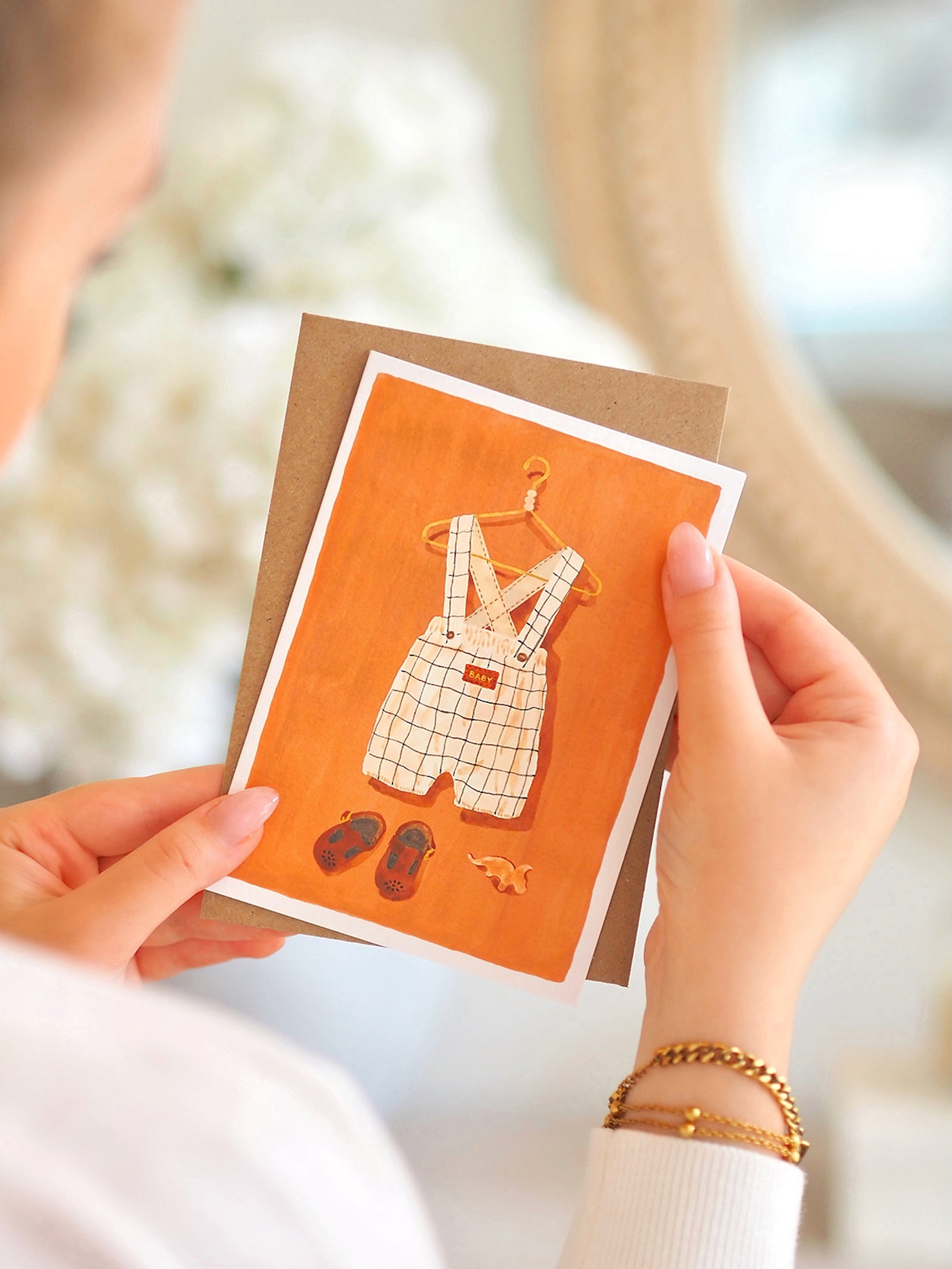 Overall Cream Baby Card - The Cross Decor & Design