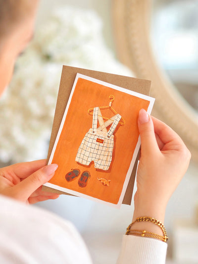 Overall Cream Baby Card - The Cross Decor & Design