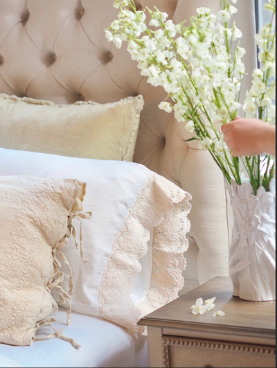 Madera Luxe White Donella Lace Bedding - The Cross Decor & Design