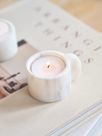 White Marble Tealight Holder