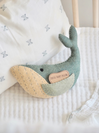 Whale Tooth Fairy Pillow - The Cross Decor & Design