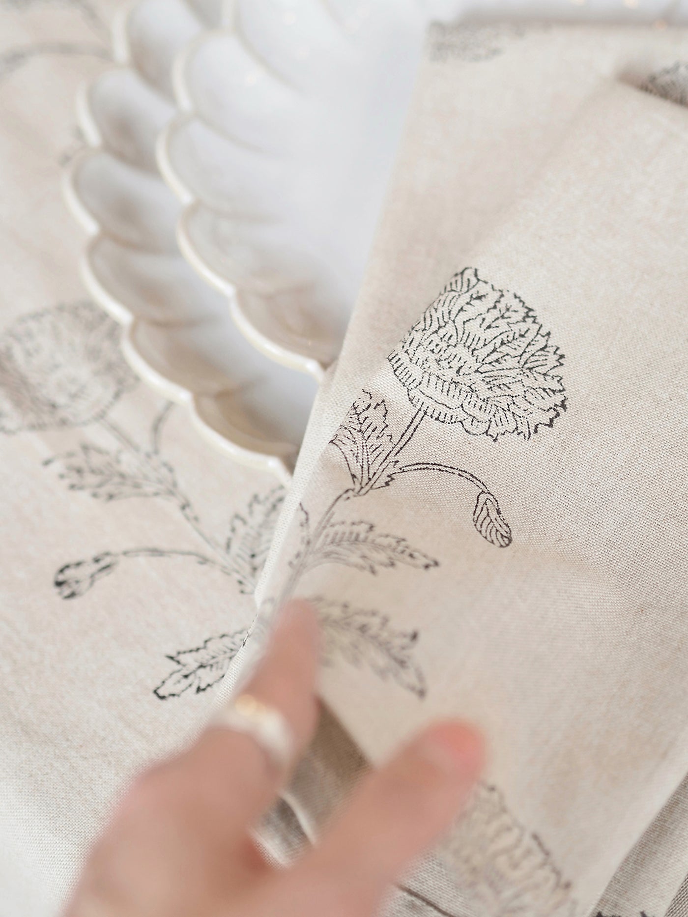 Flor Block Print Napkin - The Cross Decor & Design