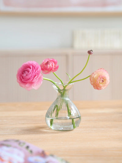 Ribbed Glass Bud Vase