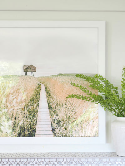 Distant Cottage Matte White Frame | 45" x 31" - The Cross Decor & Design