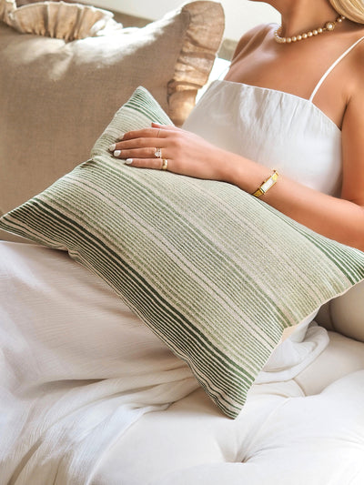 Stripes Shades of Olive Pillow | 14x20 - The Cross Decor & Design