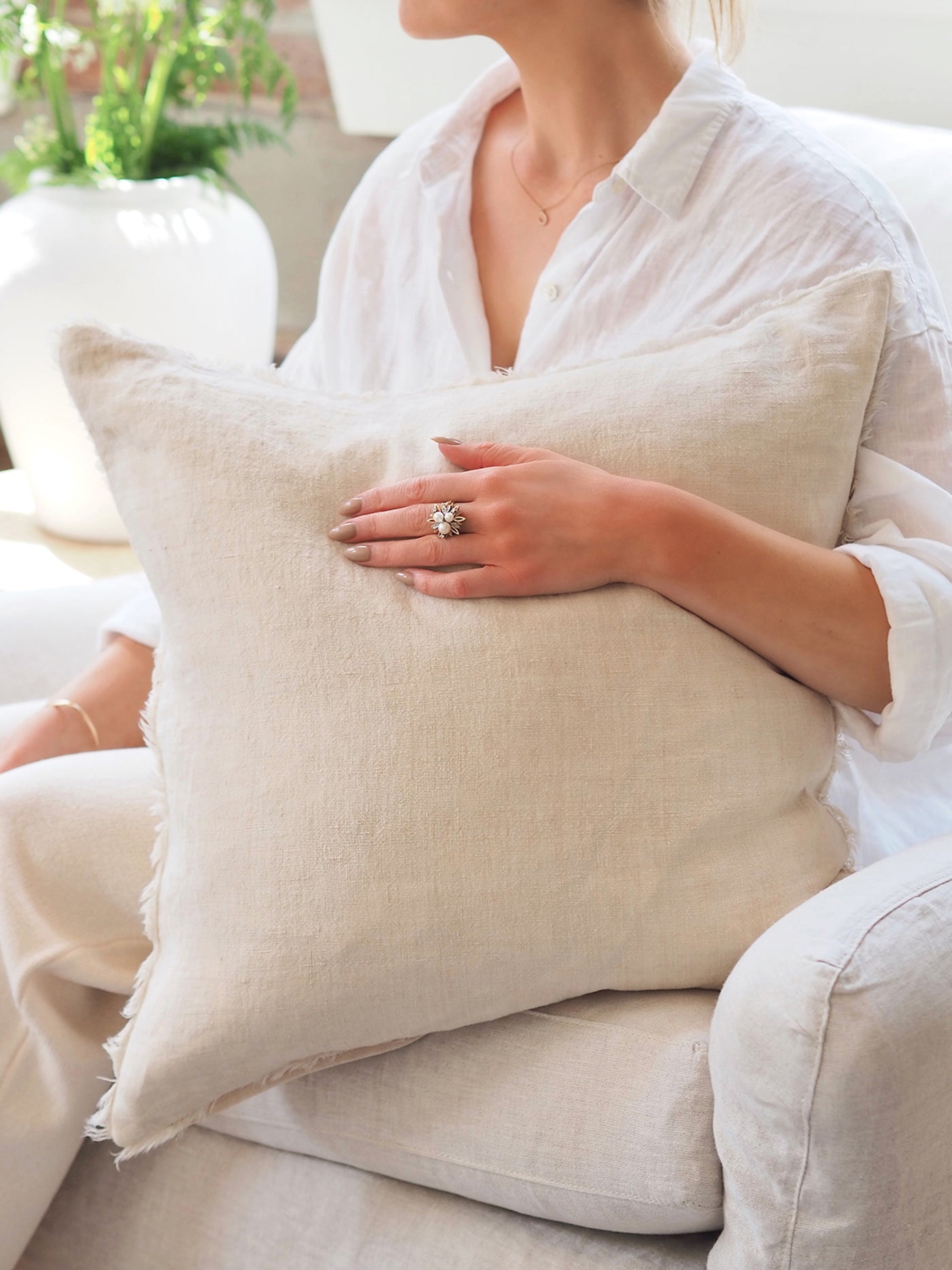 Lina Chambray Pillow - The Cross Decor & Design