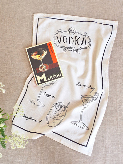 Vodka Recipes Tea Towel