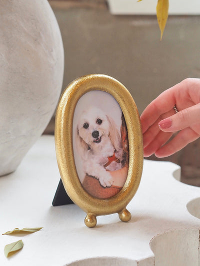 Brushed Brass Oval Mini Frame 3x4