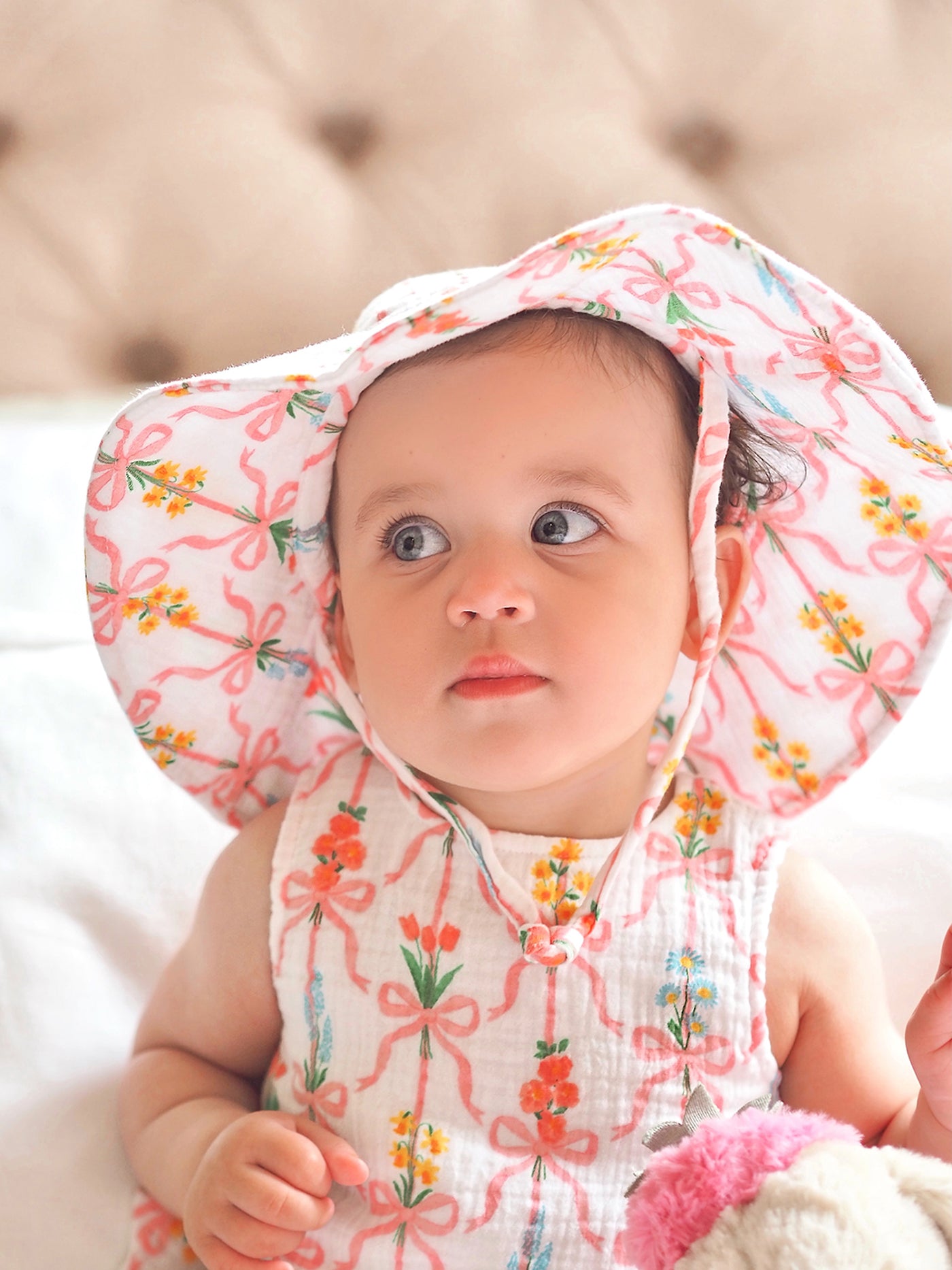 Ribbon Bouquets Wide Brim Sunhat