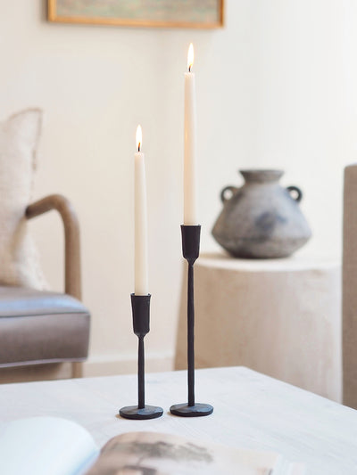 Luna Black Forged Taper Holder - The Cross Decor & Design