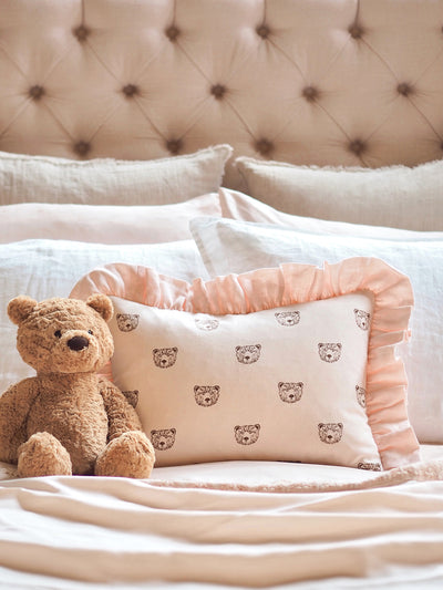 Bear Blush Ruffled Pillow 14x20 - The Cross Decor & Design