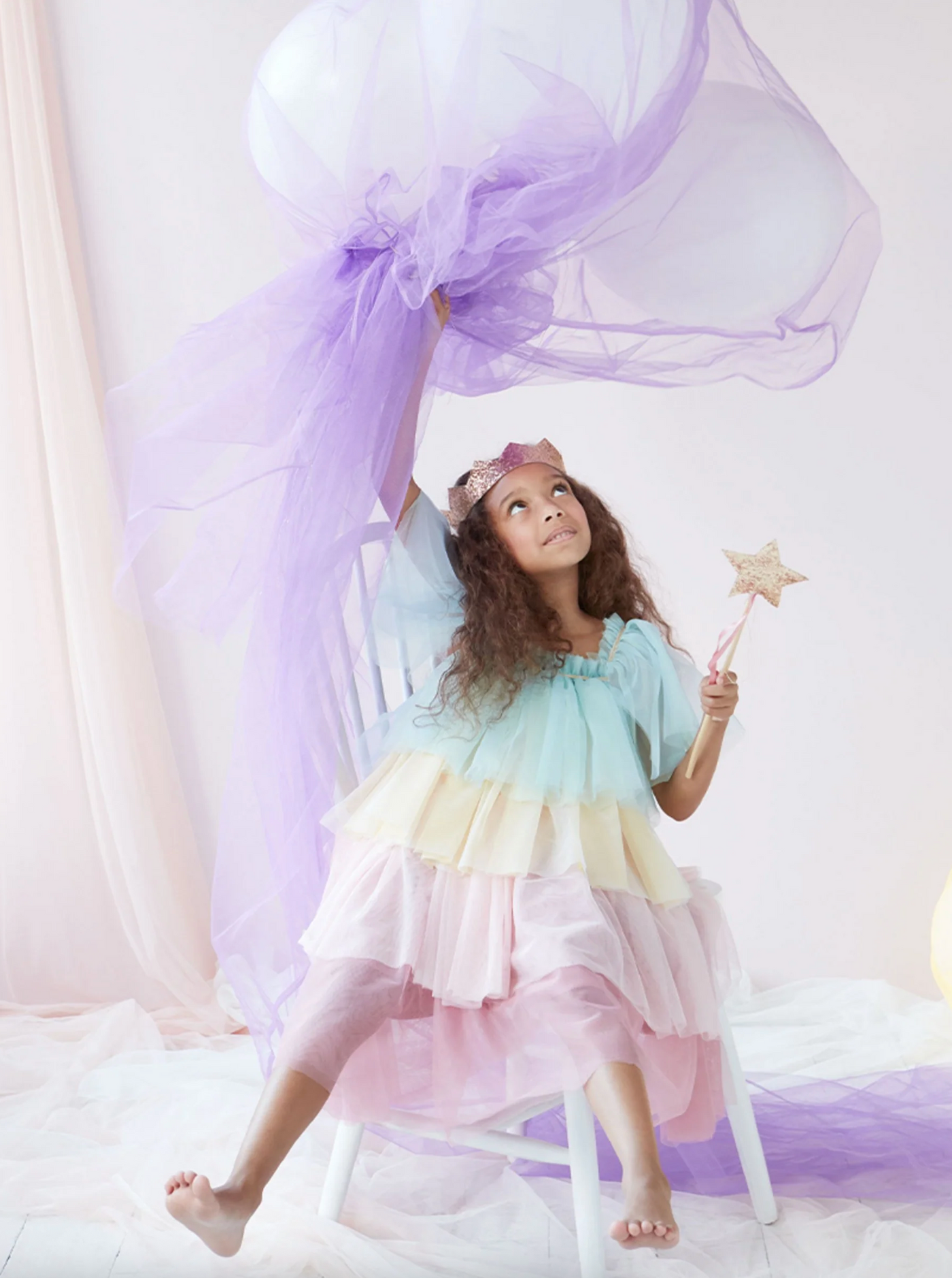 Rainbow Ruffle Princess Dress Up 3-4 Years