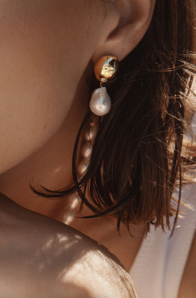 Rosette Pearl Earrings - The Cross Decor & Design