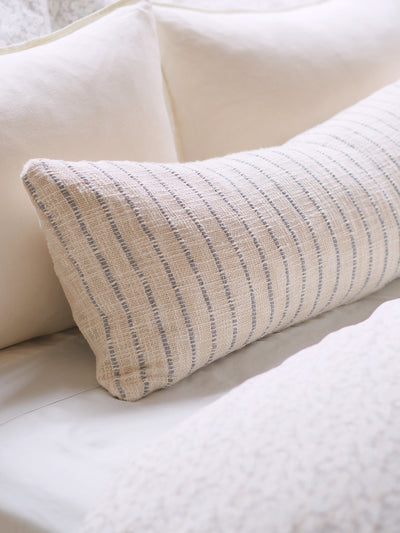 JoJo Ivory/Blue Grey Lumbar Pillow | 14x40 - The Cross Decor & Design