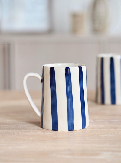 Nola Navy Stripe Mug - The Cross Decor & Design