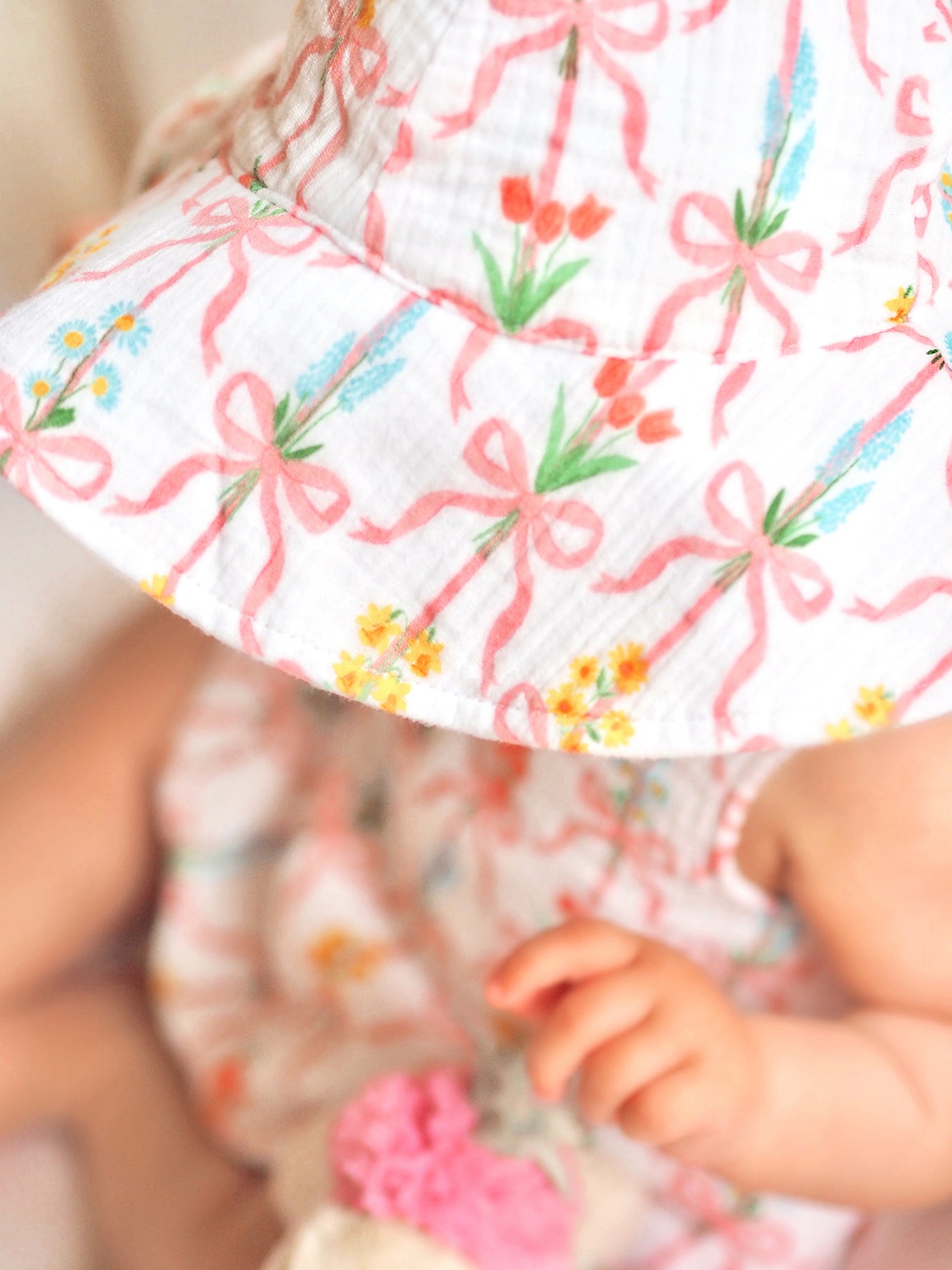 Ribbon Bouquets Wide Brim Sunhat