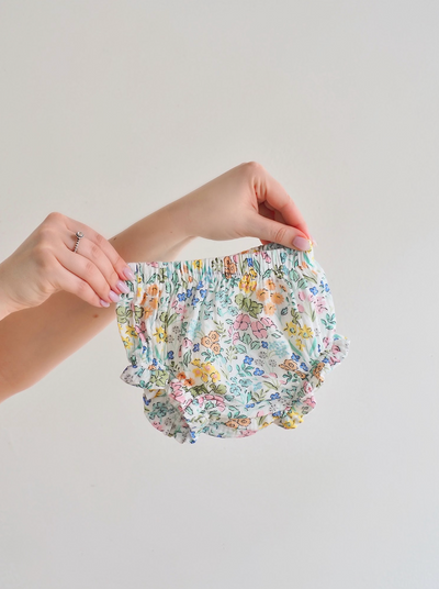 Samantha Floral Ruffly Strap Top & Bloomer Set - The Cross Decor & Design