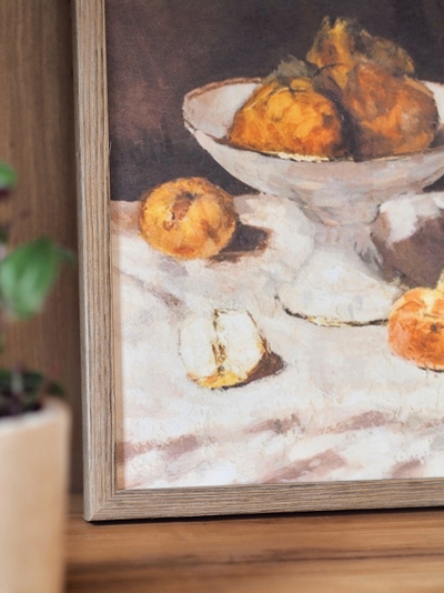 Still Life, Pears and Apples Framed Canvas Print | 11x14