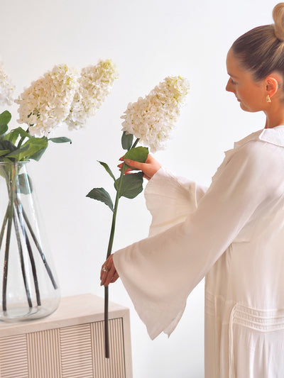 Faux Hydrangea Paniculata Stem