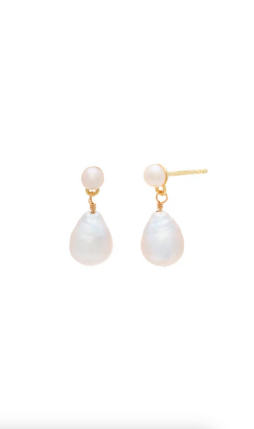 Baroque Petite Pearl Drop Earrings | The Cross Decor & Design