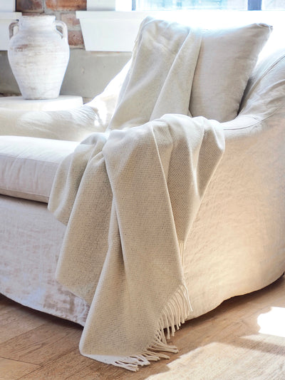 Juno Ivory Cashmere Throw - The Cross Decor & Design