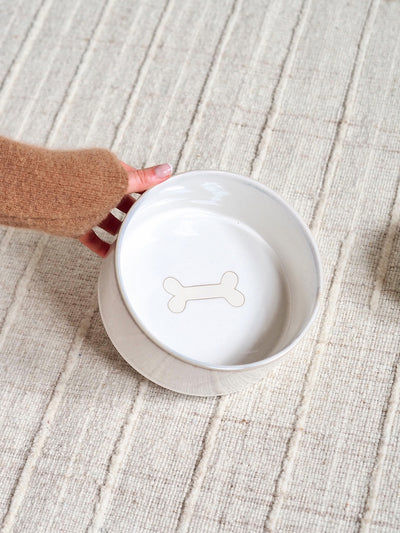 Bonely White Pet Bowls - The Cross Decor & Design