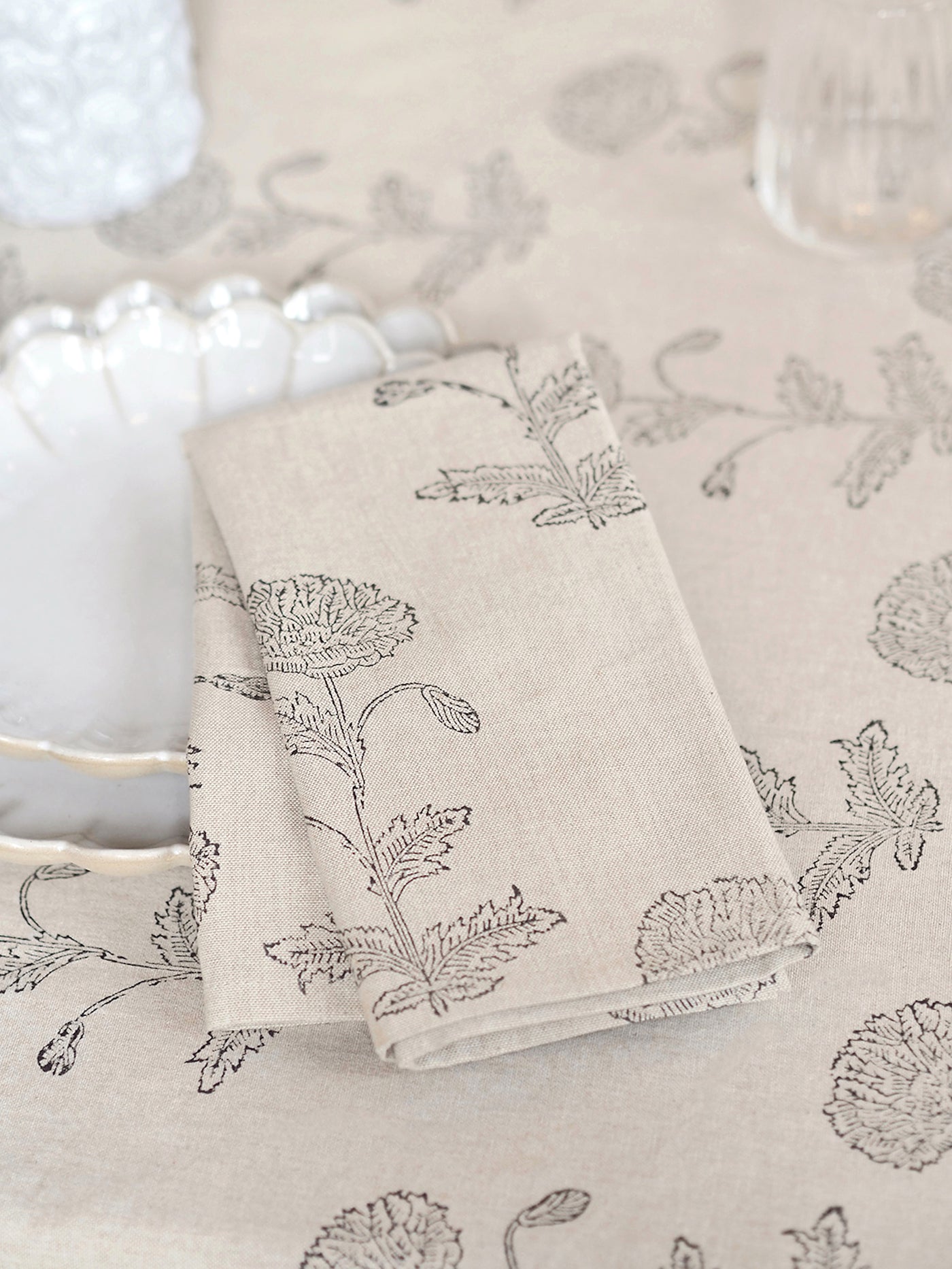 Flor Block Print Napkin - The Cross Decor & Design