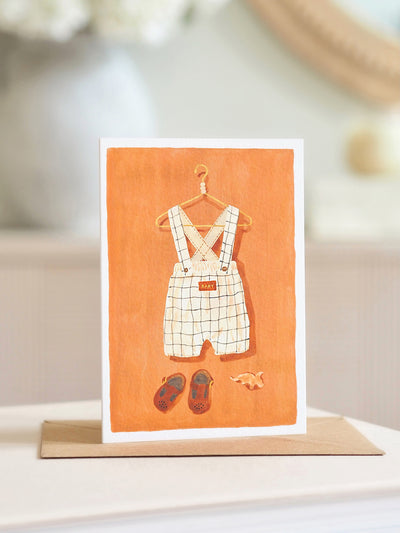 Overall Cream Baby Card - The Cross Decor & Design