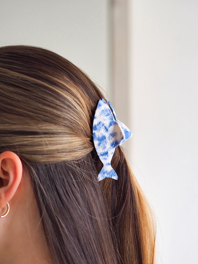 Coastal Floral Fish Claw Clip - The Cross Decor & Design
