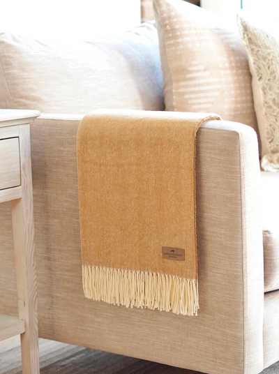 Monroe Caramel Herringbone Throw - The Cross Decor & Design