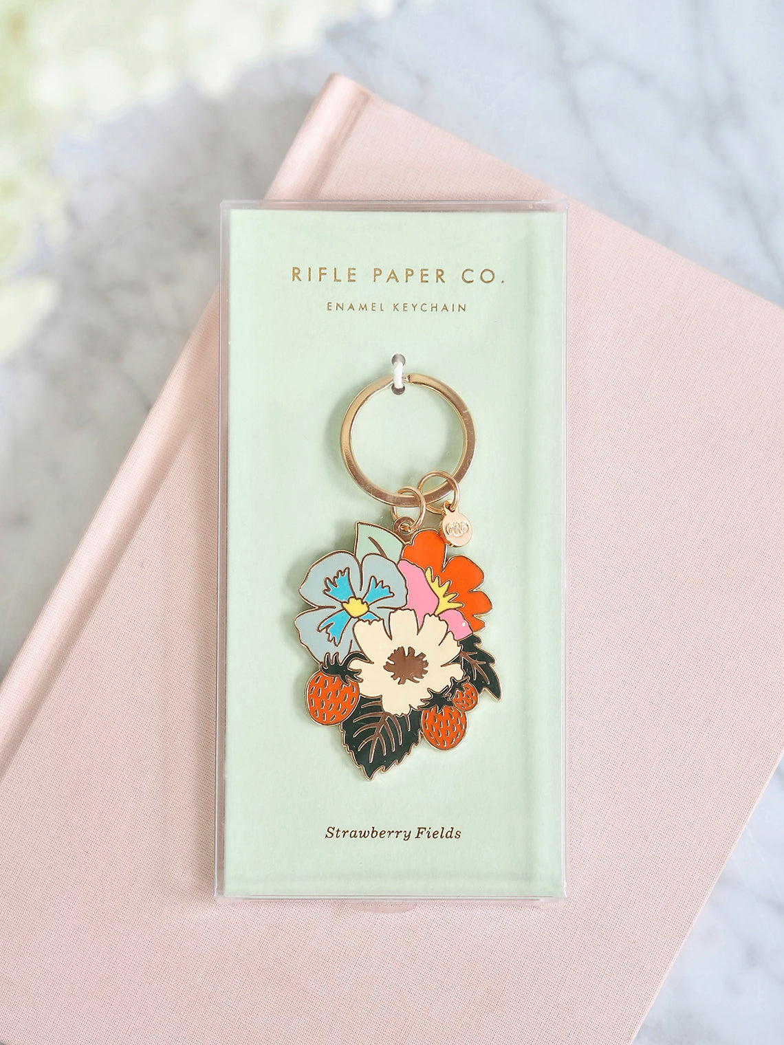 Strawberry Fields Enamel Keychain - The Cross Decor & Design